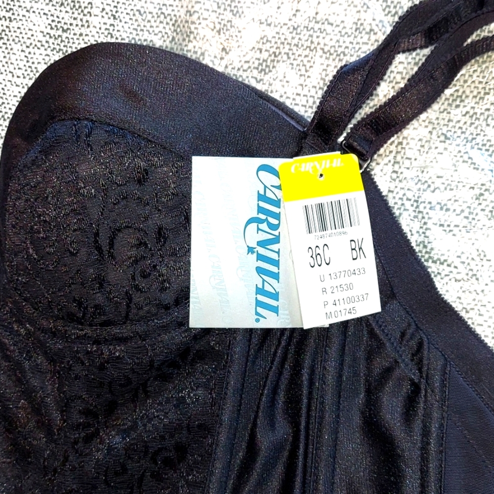 NWT Carnival Black Lace and Satin Bustier - Picture 2 of 7